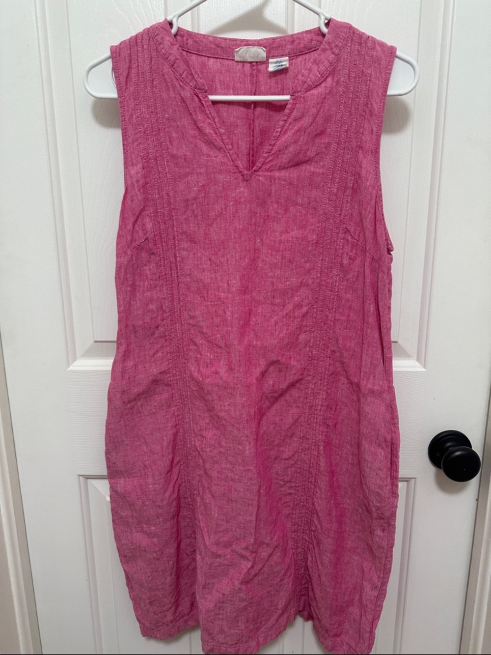 Sigrid Olsen Sleeveless Pink 100% LinenMidi Dress womens medium